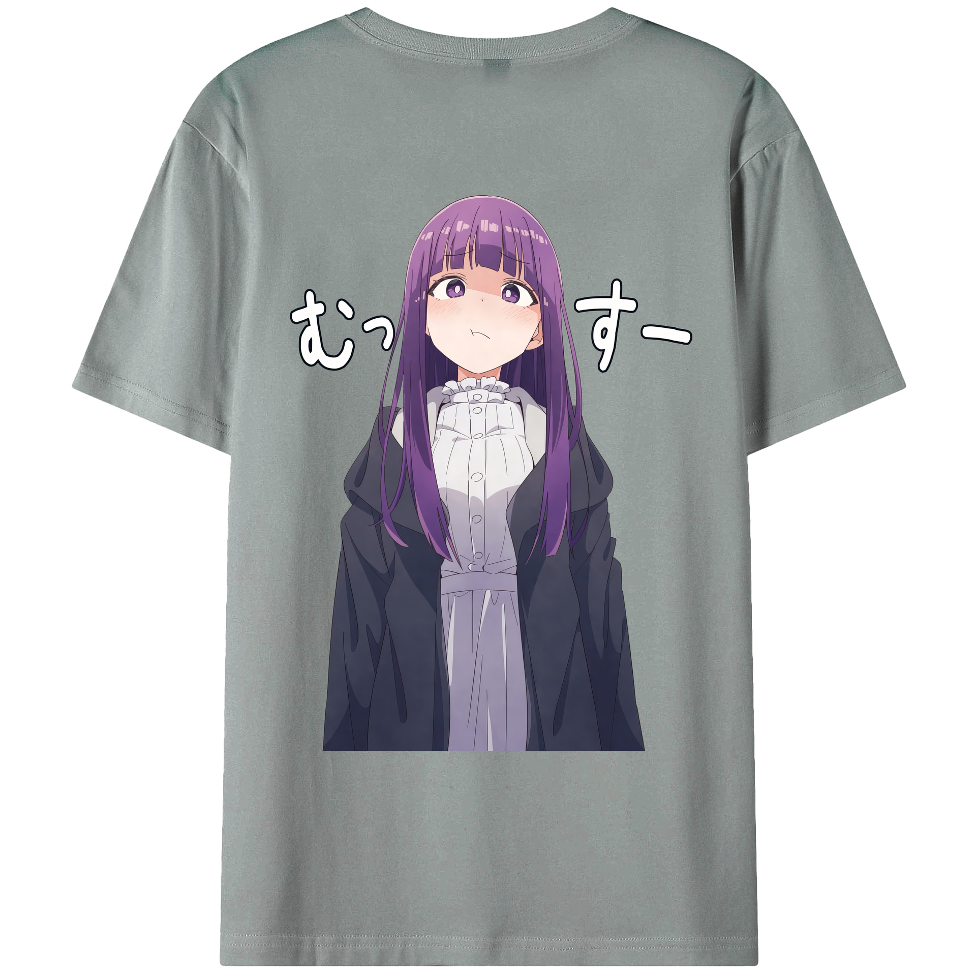 （画像用） 葬送のフリーレン Frieren 綿100％ メンズ半袖Tシャツ（バックプリント） 通気性